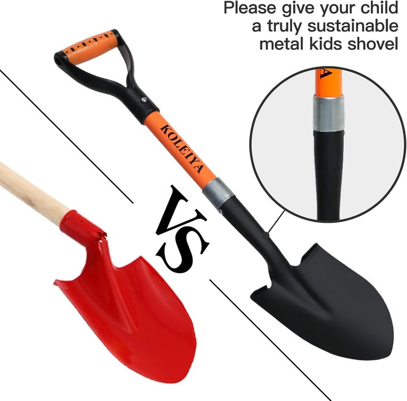 KOLEIYA Kids Shovel, Small Shovels for Digging , Overall Length 28 Inches, Mini D Handle Shovel ,Gardening Shovels ,Matel Beach Shovel ,Camping Shovel Matel+Fiberglass - Image 2